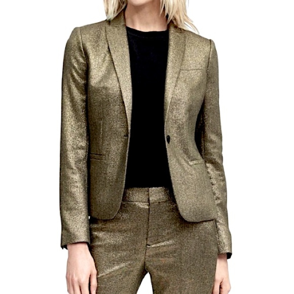 NWT Banana Republic champagne metallic XS blazer